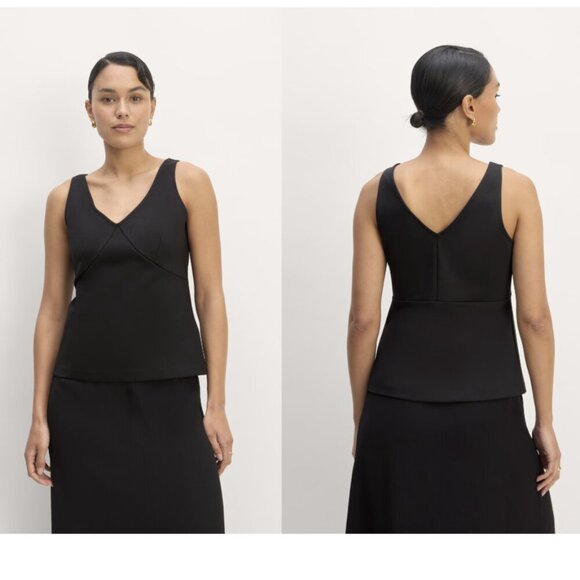 Everlane | The Dream V-Neck Tank Top In Black - Picture 2 of 12